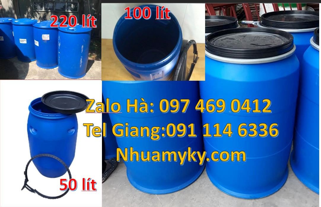 thùng phuy nhựa xanh 220l,phuy nhựa hdpe 200l đựng hóa chất,phuy nhựa