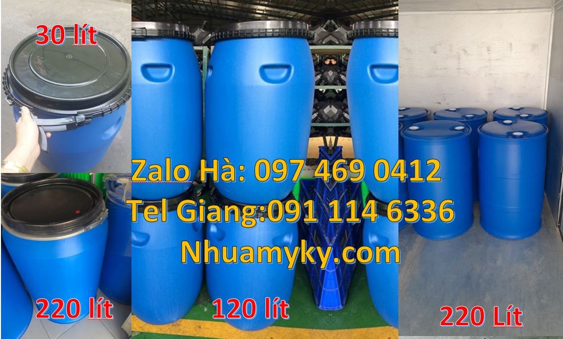 thùng phuy nhựa xanh 220l,phuy nhựa hdpe 200l đựng hóa chất,phuy nhựa