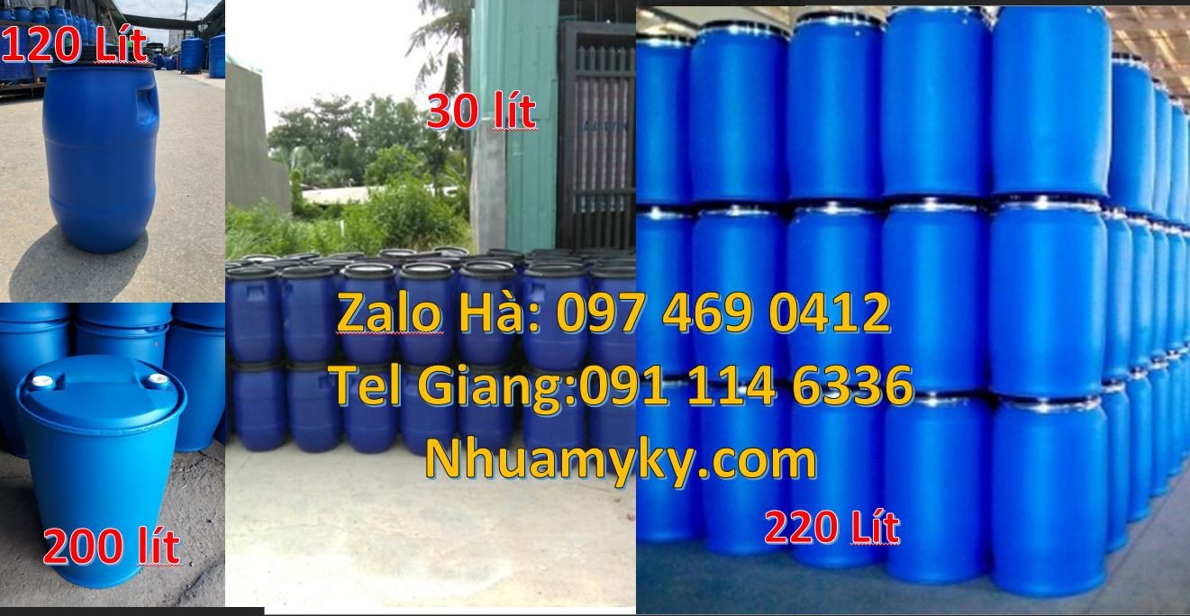 thùng phuy nhựa xanh 220l,phuy nhựa hdpe 200l đựng hóa chất,phuy nhựa