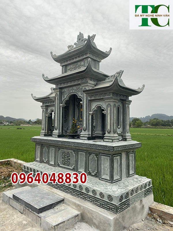 Xây mẫu lăng mộ đá xanh rêu thờ ông bà siêu đẹp Đồng Nai