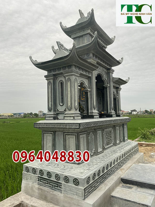 Xây mẫu lăng mộ đá xanh rêu thờ ông bà siêu đẹp Đồng Nai