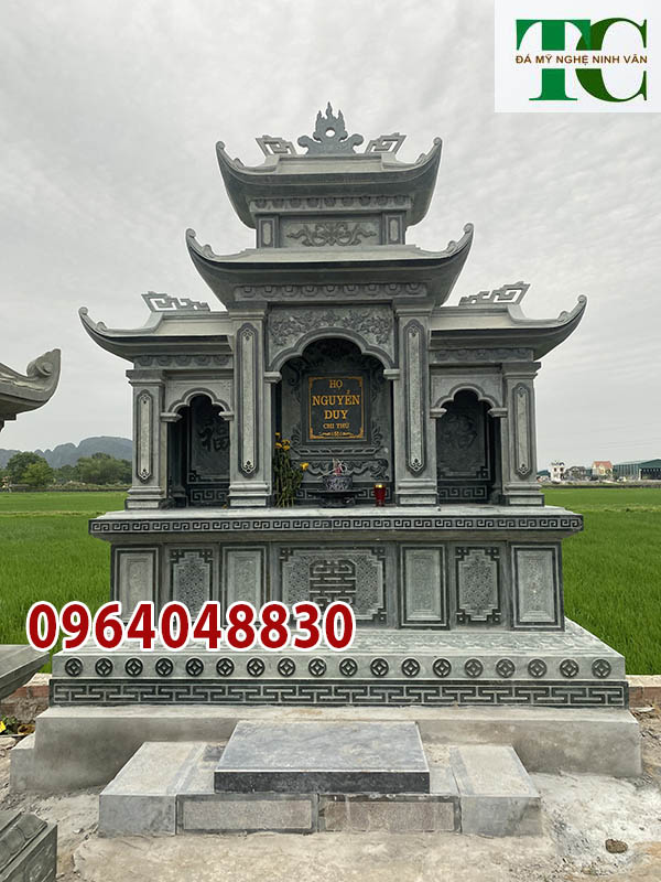 Xây mẫu lăng mộ đá xanh rêu thờ ông bà siêu đẹp Đồng Nai