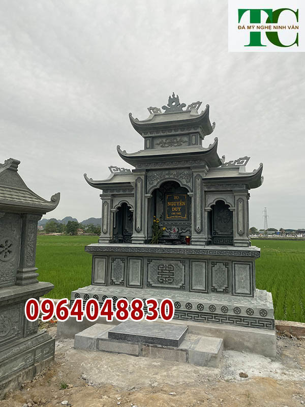 Xây mẫu lăng mộ đá xanh rêu thờ ông bà siêu đẹp Đồng Nai
