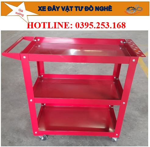 Xe đẩy dụng cụ đồ nghề có nữa vách treo dụng cụ 8209