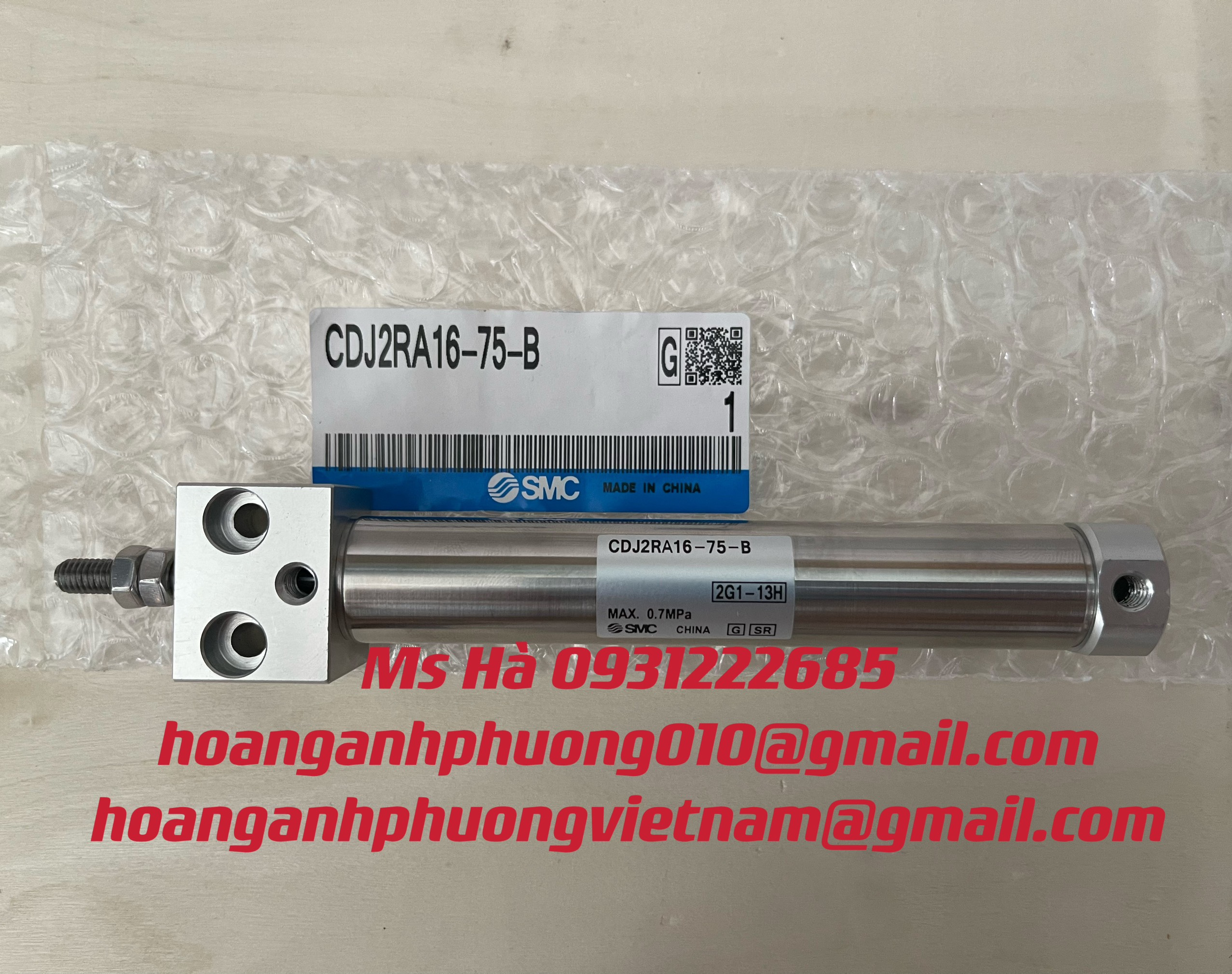 Xy lanh khí, CDJ2RA16-75Z-B, SMC, Công Ty Hoàng Anh Phương