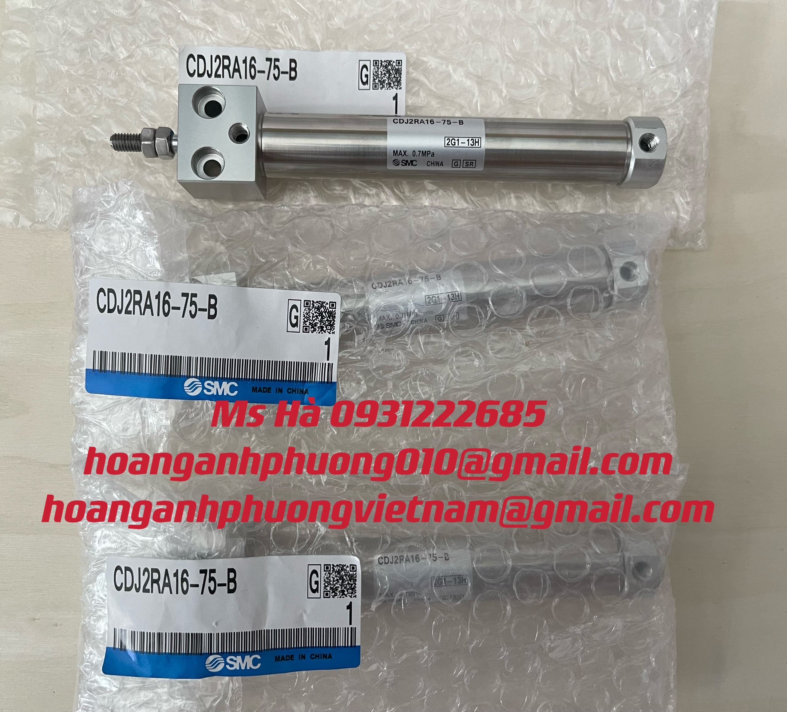 Xy lanh khí, CDJ2RA16-75Z-B, SMC, Công Ty Hoàng Anh Phương