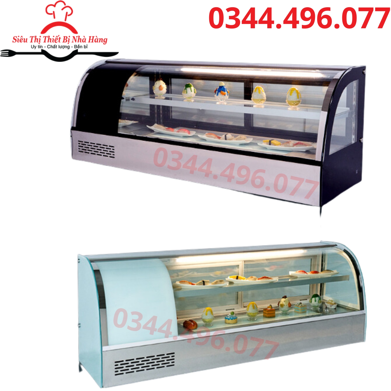 Tủ trưng bày sushi- tủ mát sashimi 1m2-1m8 2 tầng