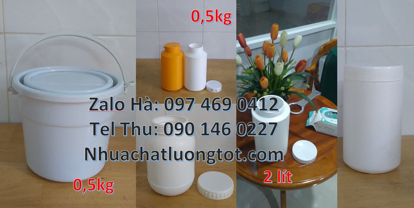 hũ nhựa trắng giá rẻ,hũ nhựa 200gr đựng mực rim,hũ nhựa 500g đựng dầu