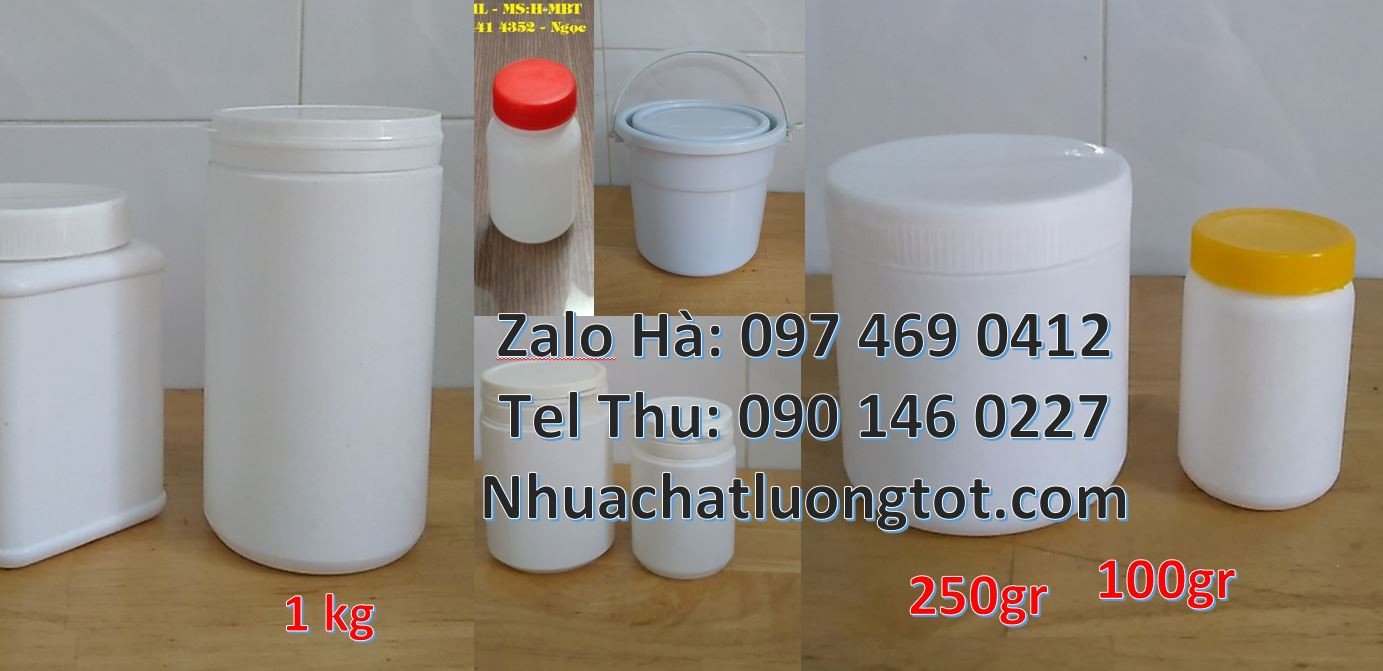 hũ nhựa trắng giá rẻ,hũ nhựa 200gr đựng mực rim,hũ nhựa 500g đựng dầu