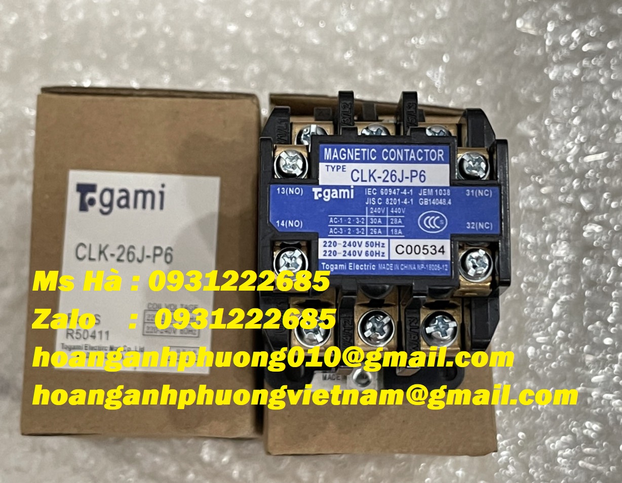 Contactor nhập chính hãng dòng Togami CLK-26J-P6 - Bình Dương