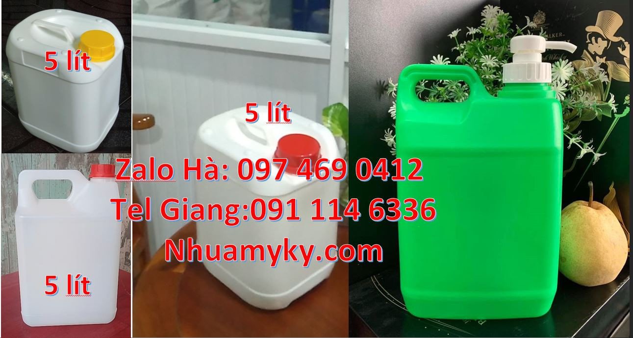 can nhựa nhỏ hdpe màu xanh,can nhựa 5l đựng nước rửa chén,can nhựa tră