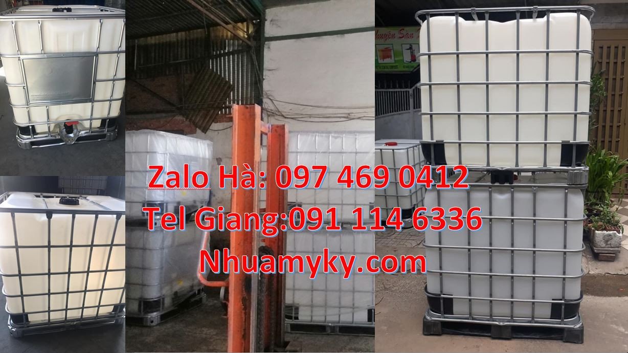 tank nhựa lớn 1000l màu trắng,ibc 1200l màu trắng khung thép,ibc giá r
