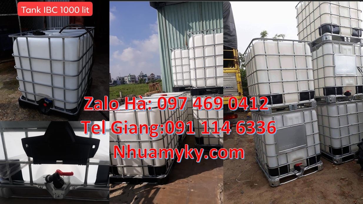 tank nhựa lớn 1000l màu trắng,ibc 1200l màu trắng khung thép,ibc giá r