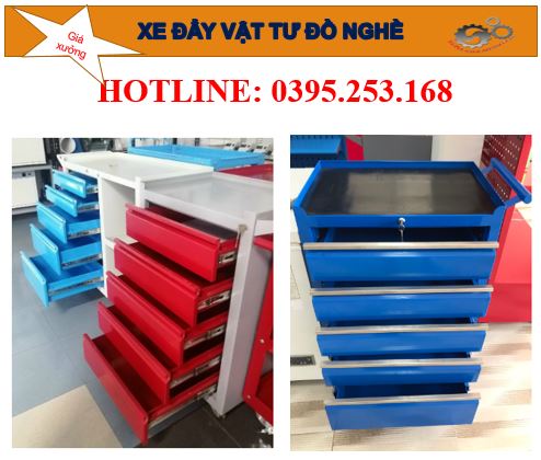 Xe đẩy dụng cụ đồ nghề 5 tầng model