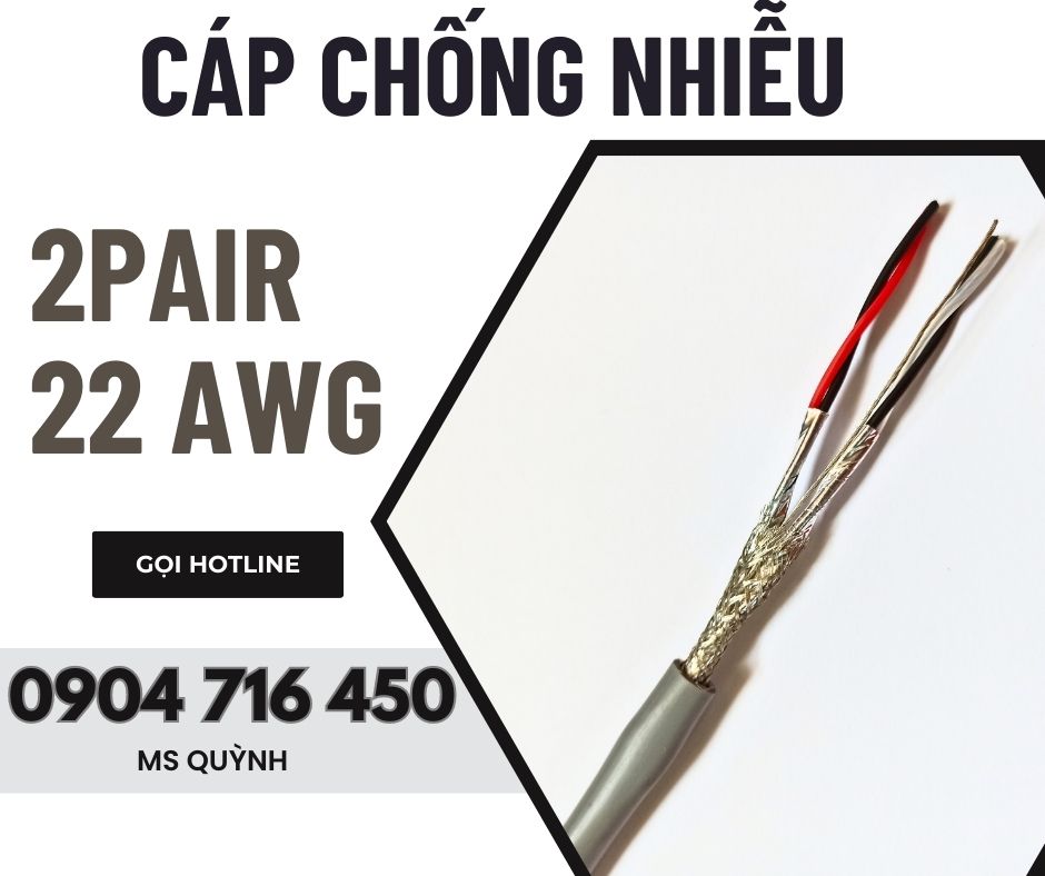 cáp tín hiệu chống nhiễu 22 AWG 2 pair Altek Kabel