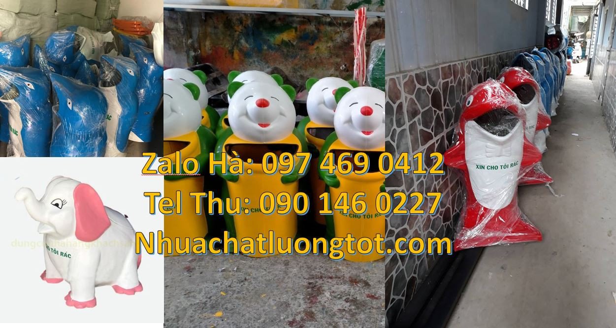 thùng rác hình con thú giá rẻ,thùng rác hình con gấu,con chuột,con chi