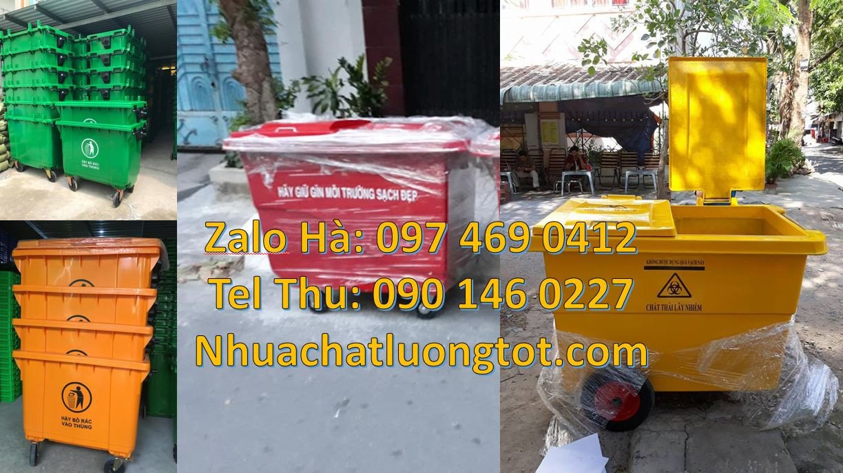 xe thu gom rác cỡ lớn 660l giá rẻ,xe gom rác 660l màu xanh,xe gom rác