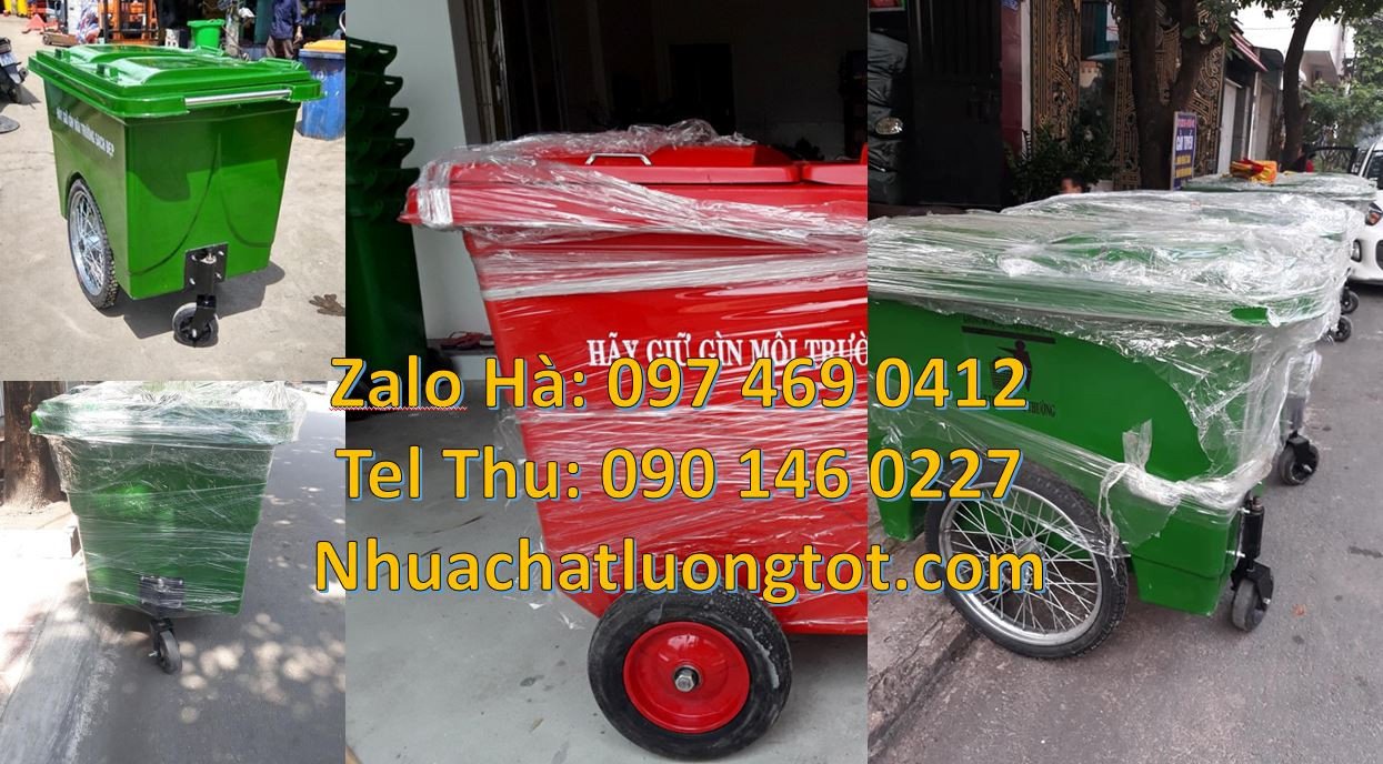 xe thu gom rác cỡ lớn 660l giá rẻ,xe gom rác 660l màu xanh,xe gom rác