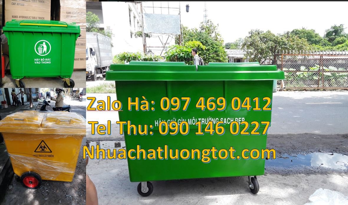 xe thu gom rác cỡ lớn 660l giá rẻ,xe gom rác 660l màu xanh,xe gom rác