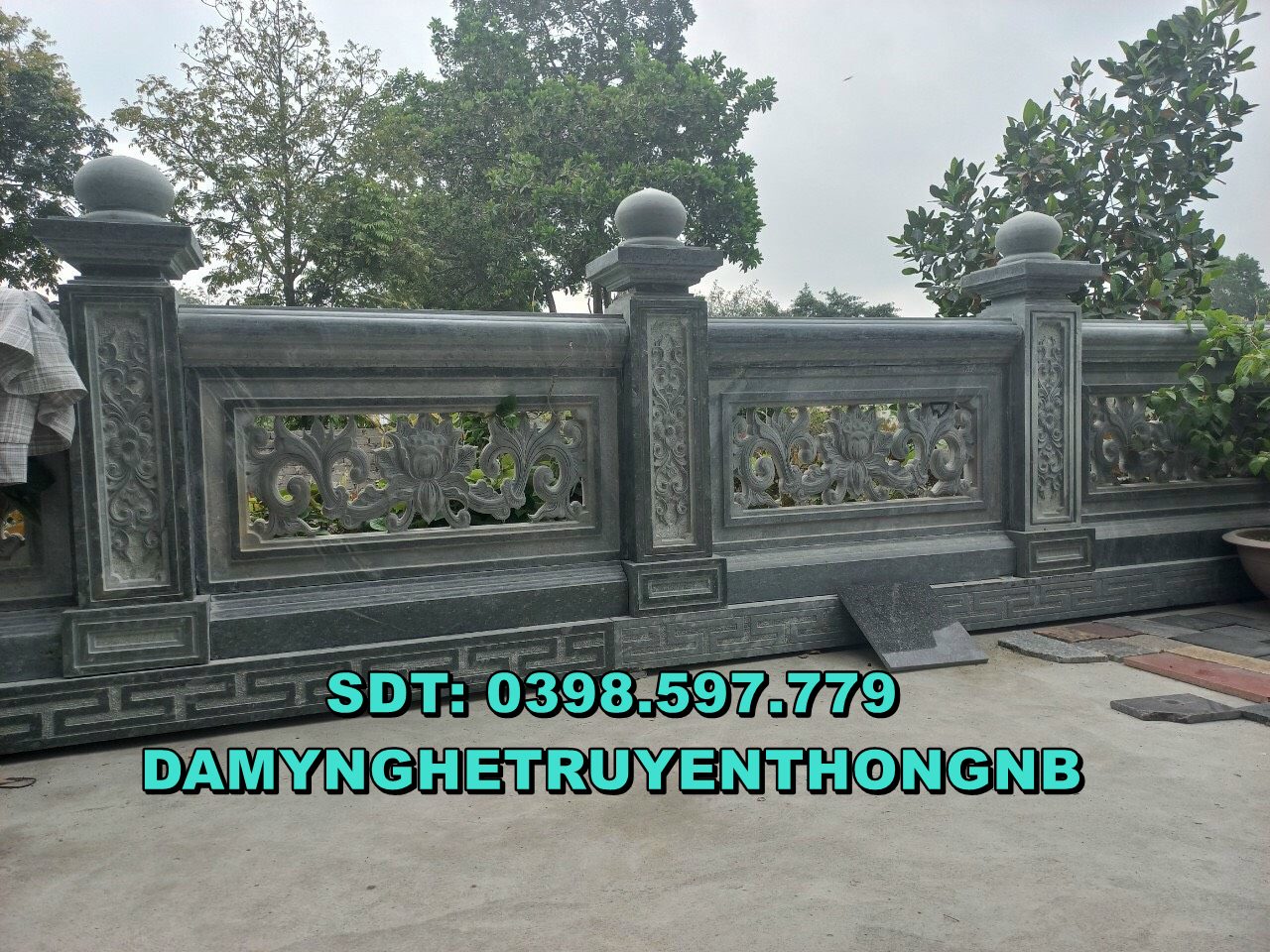 lan can đá tường dào đá xanh tự nhiên được ưa chuộng nhất hiện nay