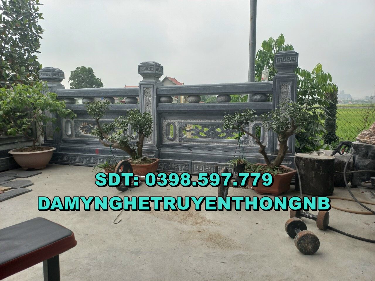 lan can đá tường dào đá xanh tự nhiên được ưa chuộng nhất hiện nay