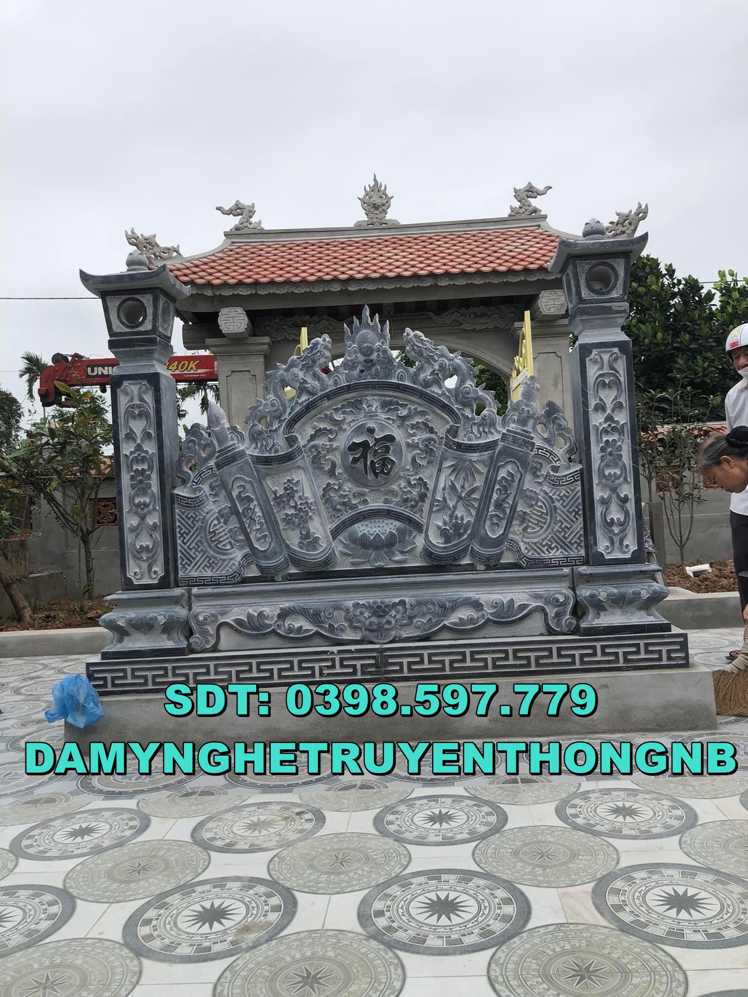 hình ảnh cuốn thư đá xanh tự nhiên,chấn trạch,bình phong bằng đá đẹph