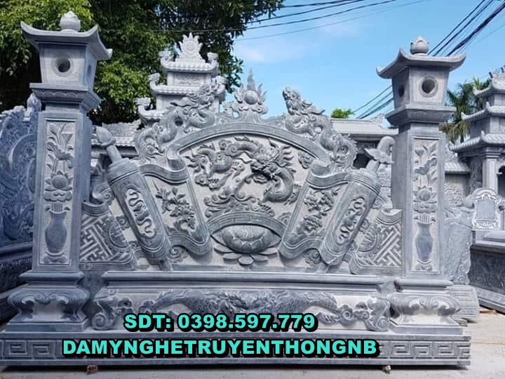 hình ảnh cuốn thư đá xanh tự nhiên,chấn trạch,bình phong bằng đá đẹph
