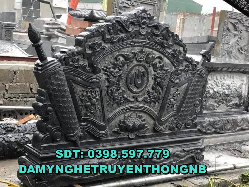 hình ảnh cuốn thư đá xanh tự nhiên,chấn trạch,bình phong bằng đá đẹph