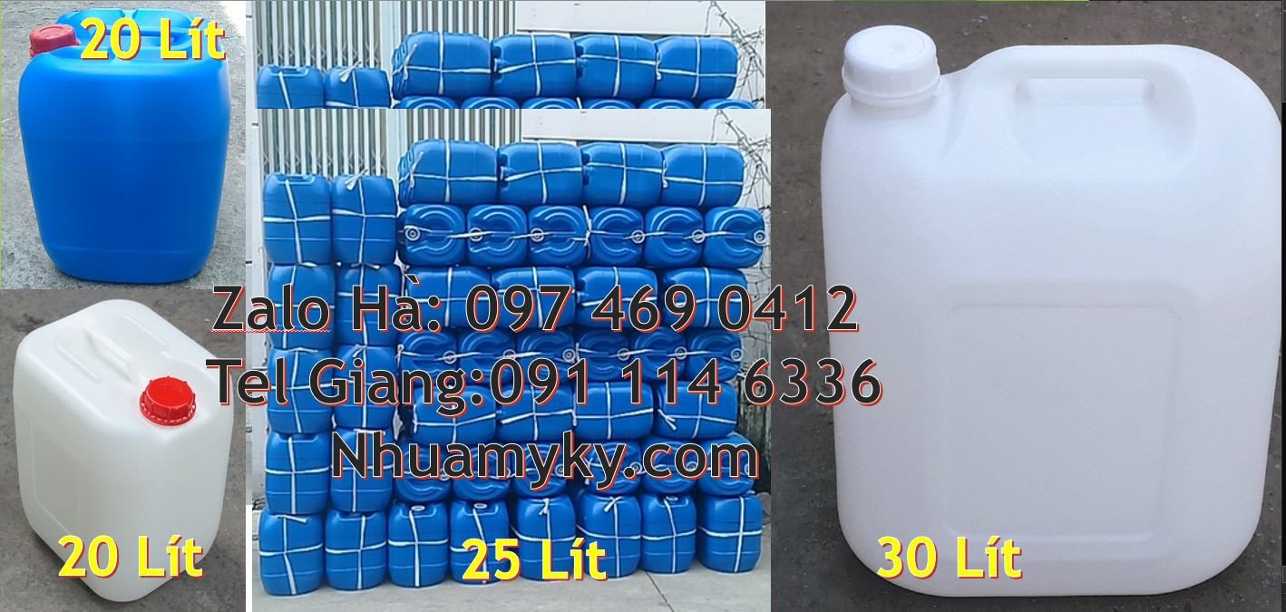 can nhựa 25l đựng hóa chất,can nhựa hdpe màu trắng 20l,can nhựa giá rẻ
