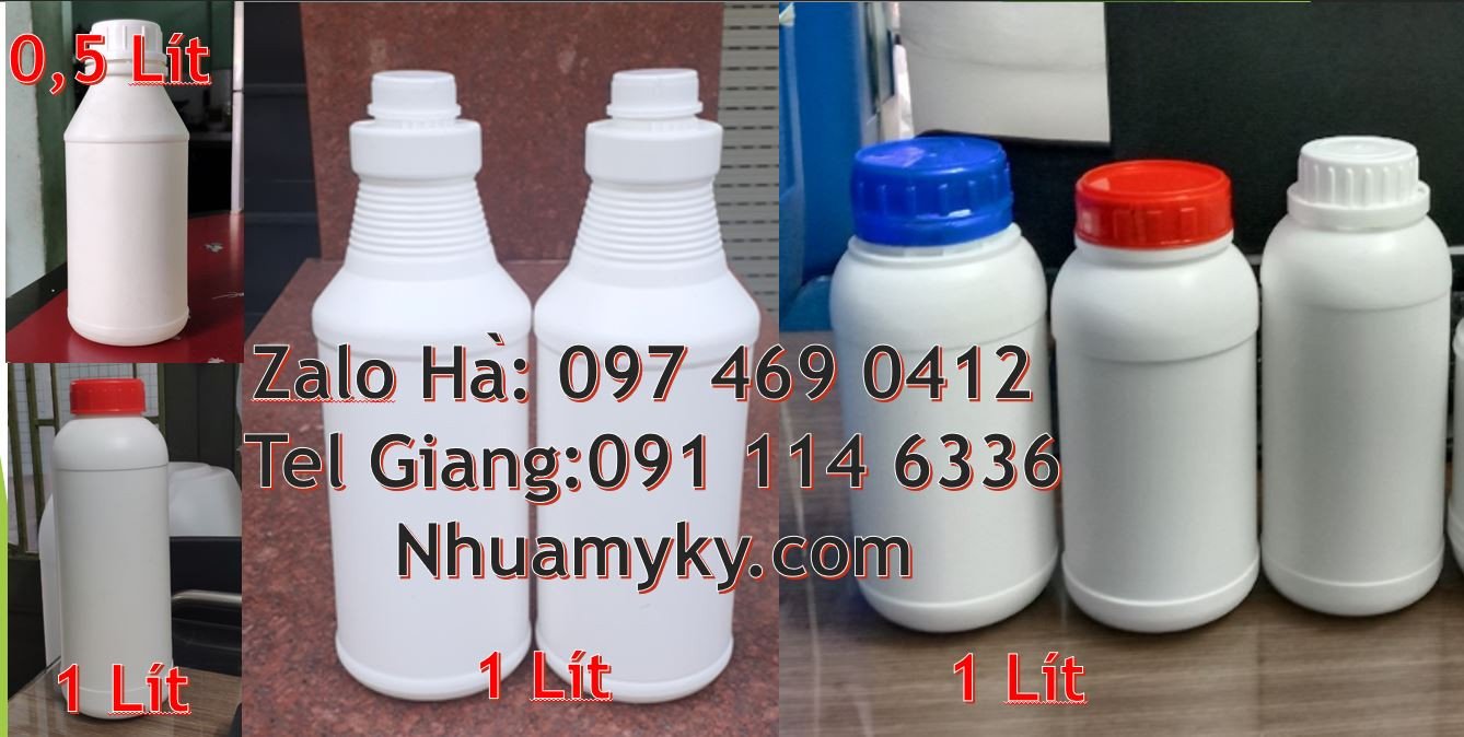 chai nhựa hdpe màu trắng,chai nhưa 1l đựng dầu ăn,chai nhựa 0.5l đựng