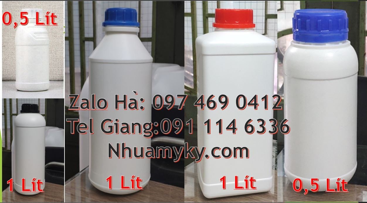 chai nhựa hdpe màu trắng,chai nhưa 1l đựng dầu ăn,chai nhựa 0.5l đựng