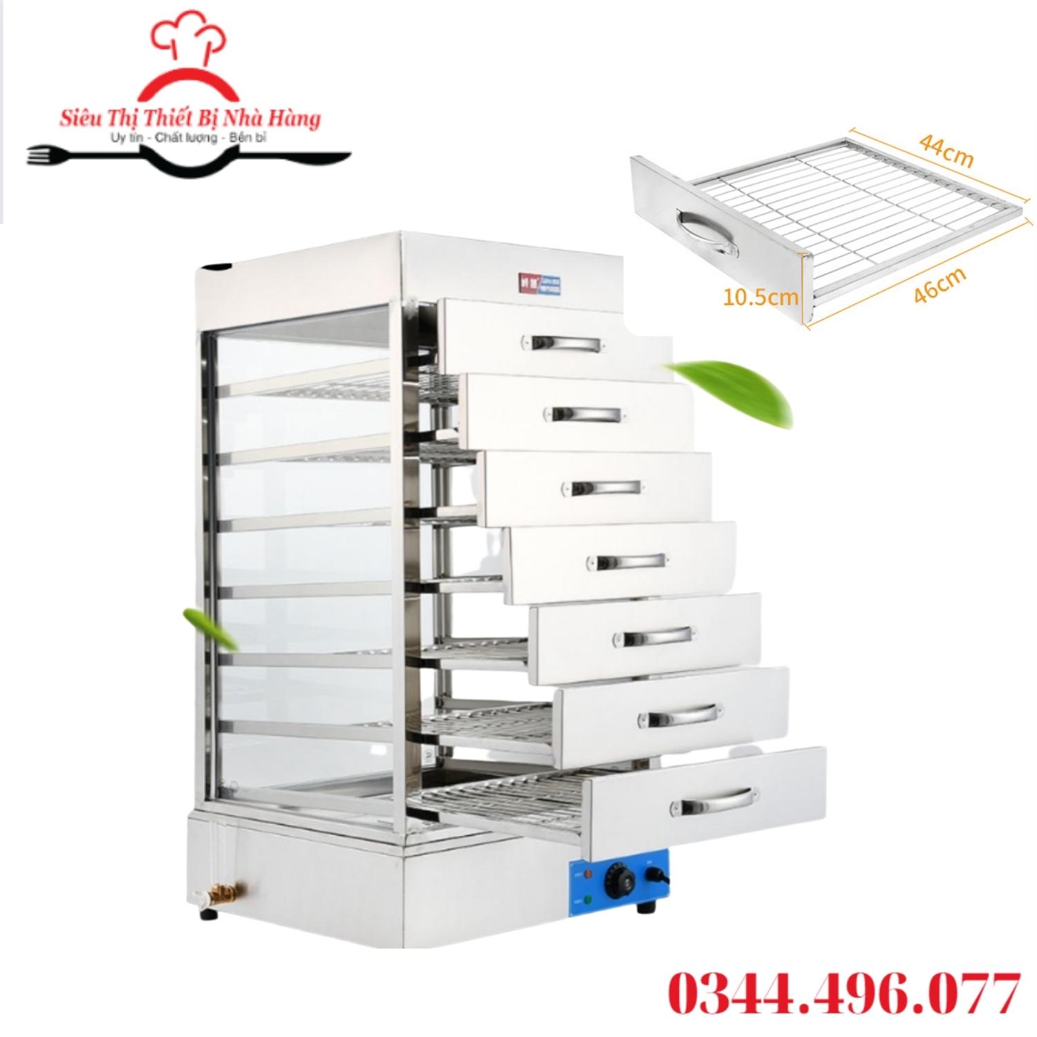 Tủ trưng bày bánh bao 7 tầng- tủ hấp bánh bao và giữ nóng bánh bao