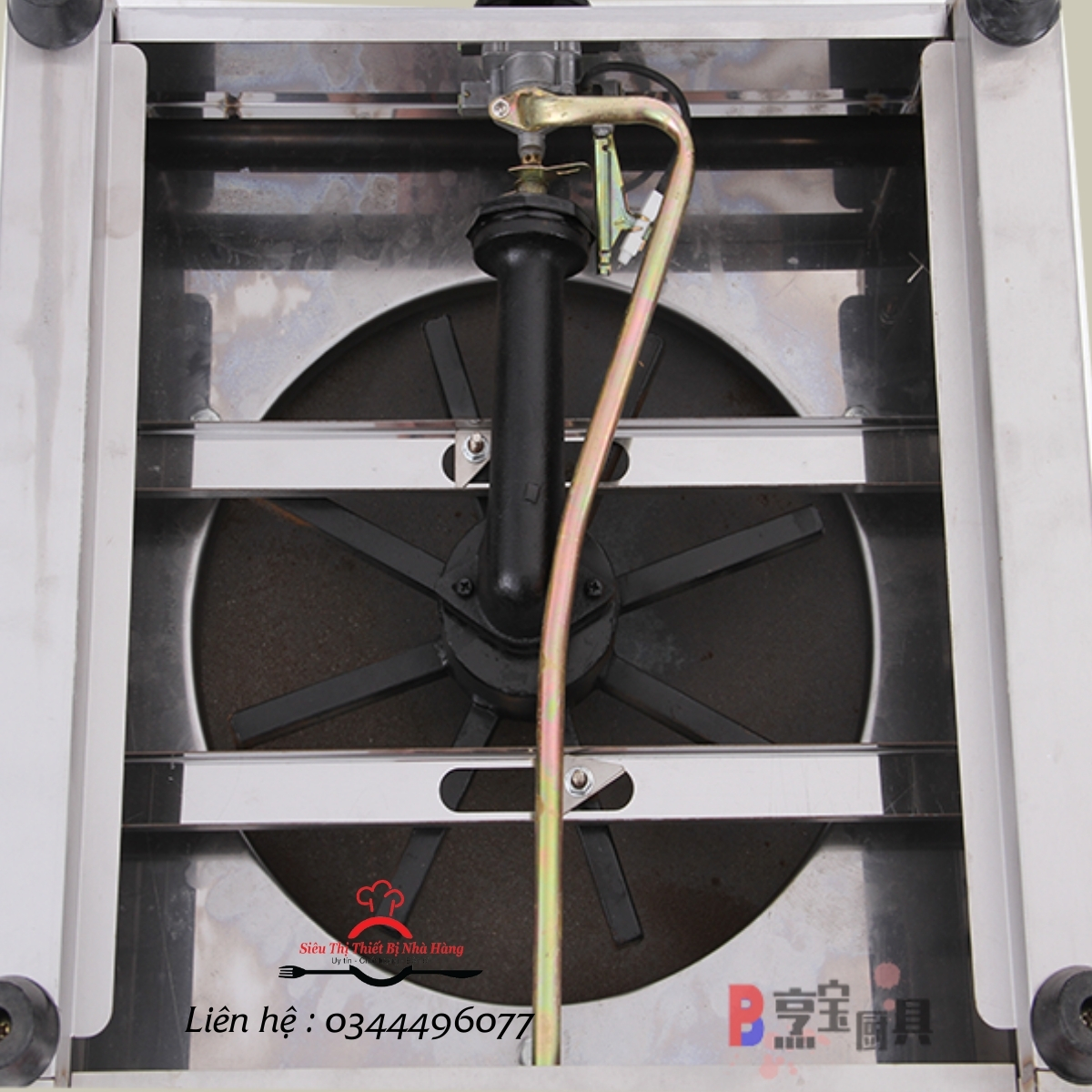 Máy làm bánh crepe mặt tròn thân vuông dùng ga