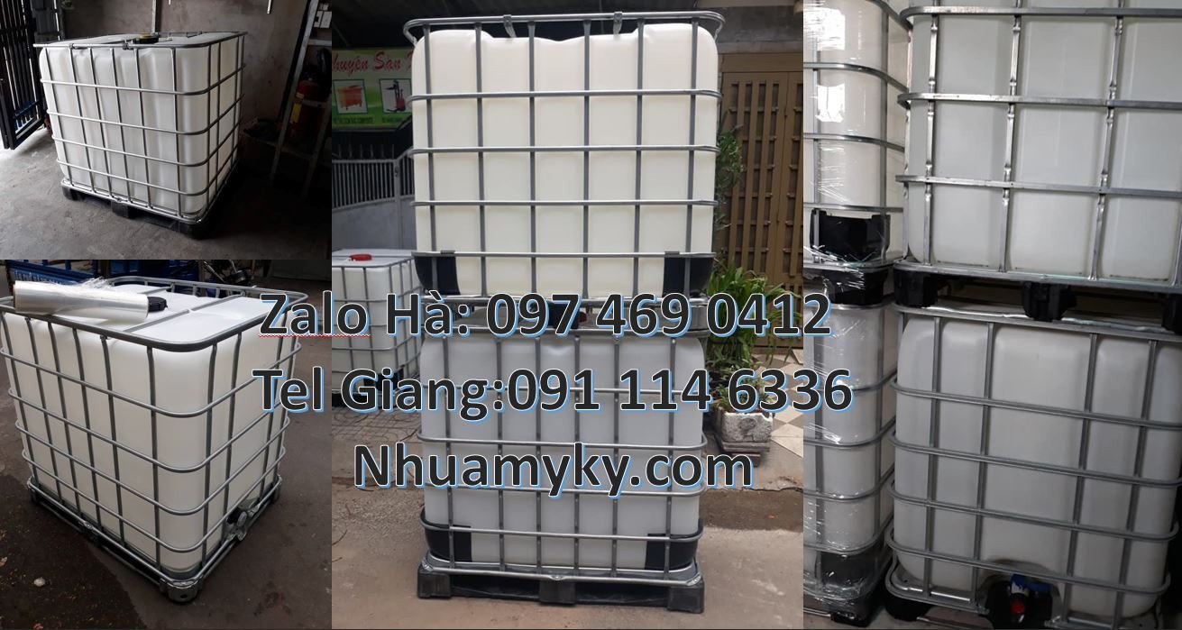 tank nhựa màu trắng khung thép giá rẻ,ibc thùng đựng hóa chất khung th