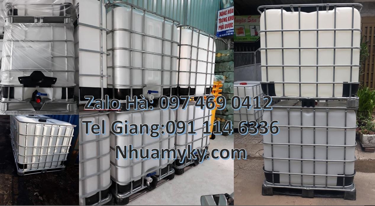 tank nhựa màu trắng khung thép giá rẻ,ibc thùng đựng hóa chất khung th