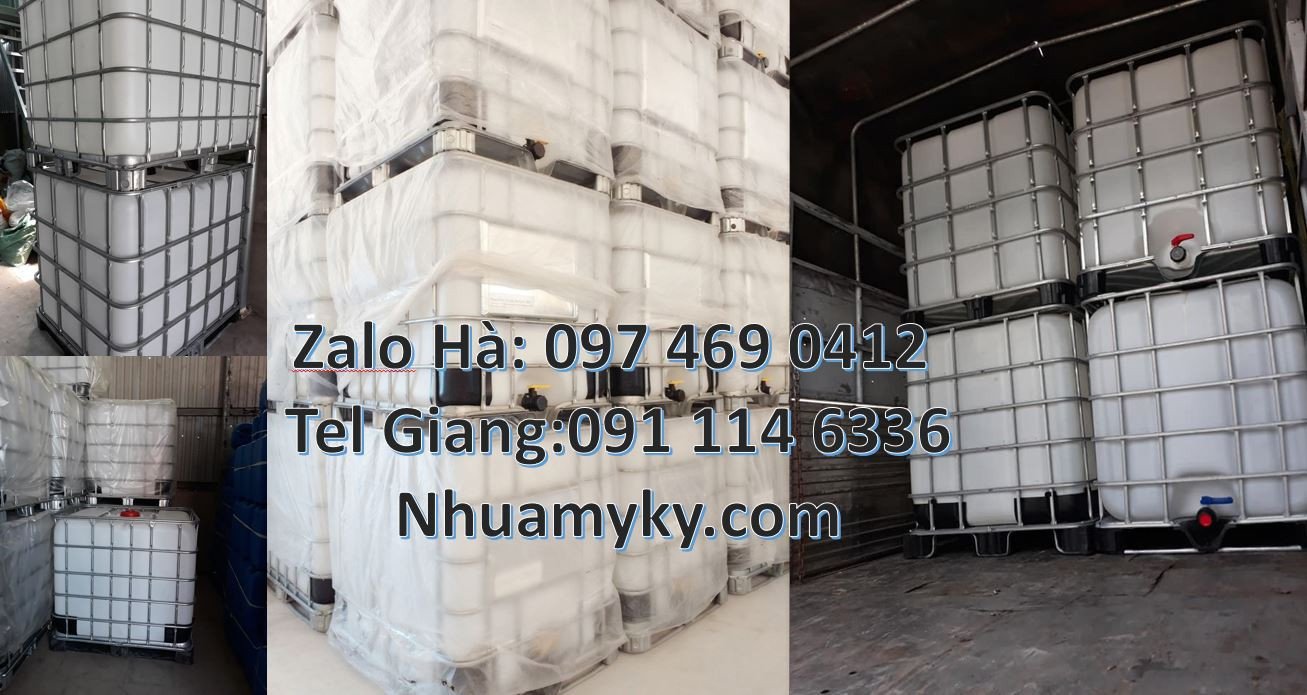 tank nhựa màu trắng khung thép giá rẻ,ibc thùng đựng hóa chất khung th