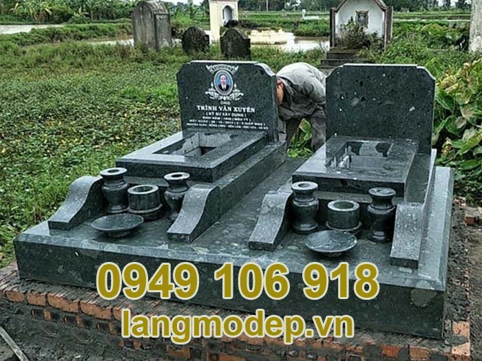 Những mẫu mộ đôi đá xanh rêu đơn giản năm 2023