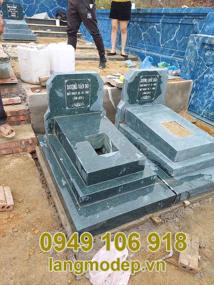 Những mẫu mộ đôi đá xanh rêu đơn giản năm 2023