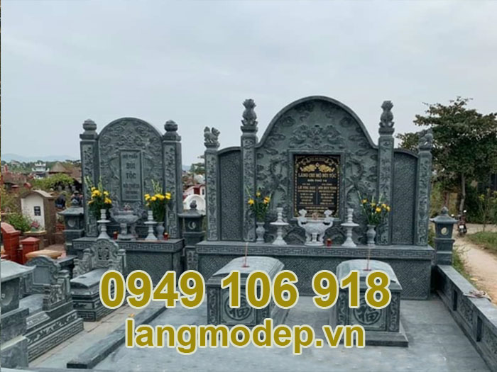 Những mẫu mộ đôi đá xanh rêu đơn giản năm 2023