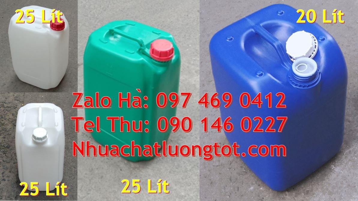 can nhựa 25l đựng hóa chất,can nhựa màu xanh hdpe chính hãng,can nhựa