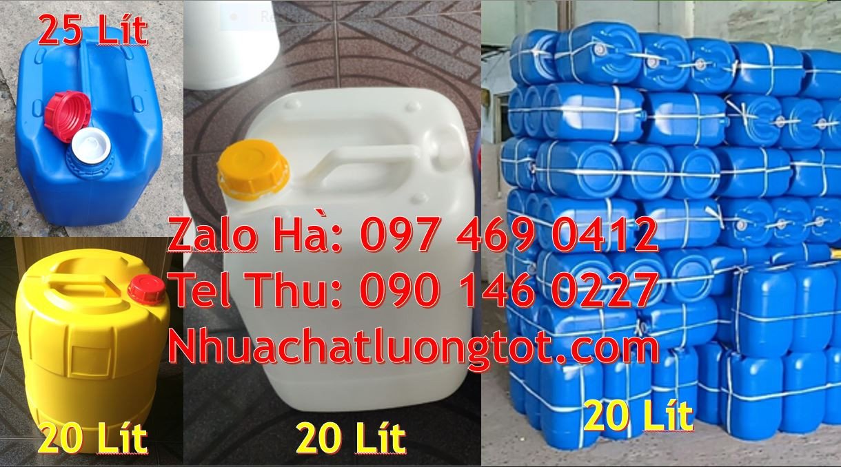 can nhựa 25l đựng hóa chất,can nhựa màu xanh hdpe chính hãng,can nhựa