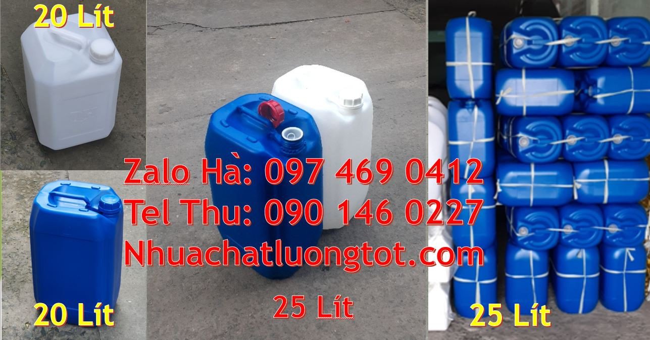 can nhựa 25l đựng hóa chất,can nhựa màu xanh hdpe chính hãng,can nhựa