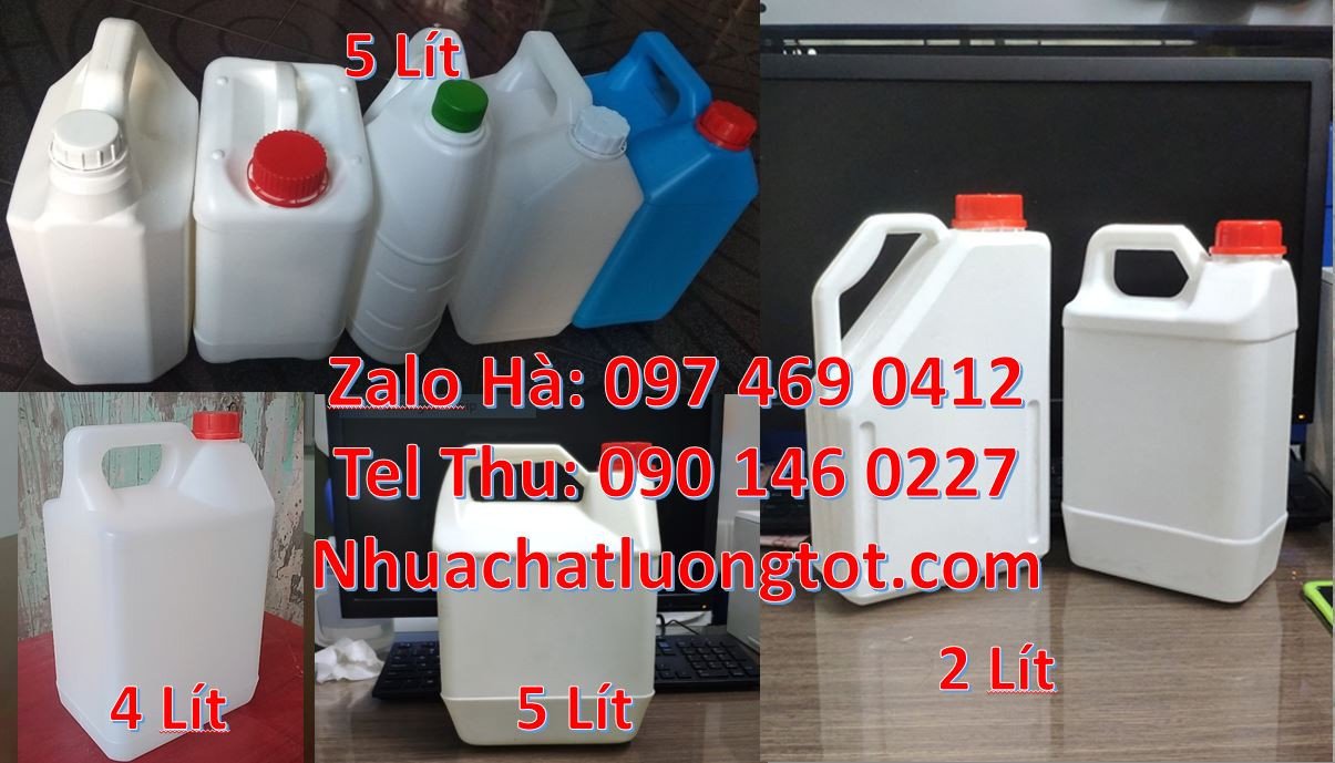 can nhựa nhỏ 2l màu trắng đựng dung dịch,can nhựa 5l đựng hóa chất rẻ