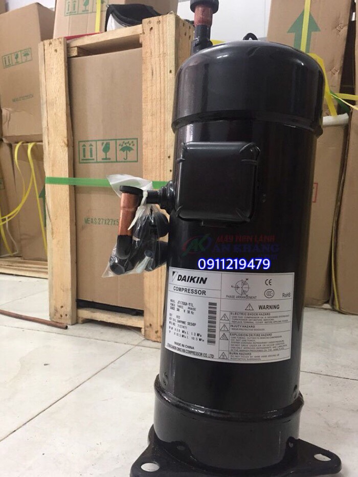 máy nén lạnh daikin 5.5hp JT170GA-Y1L ống cong