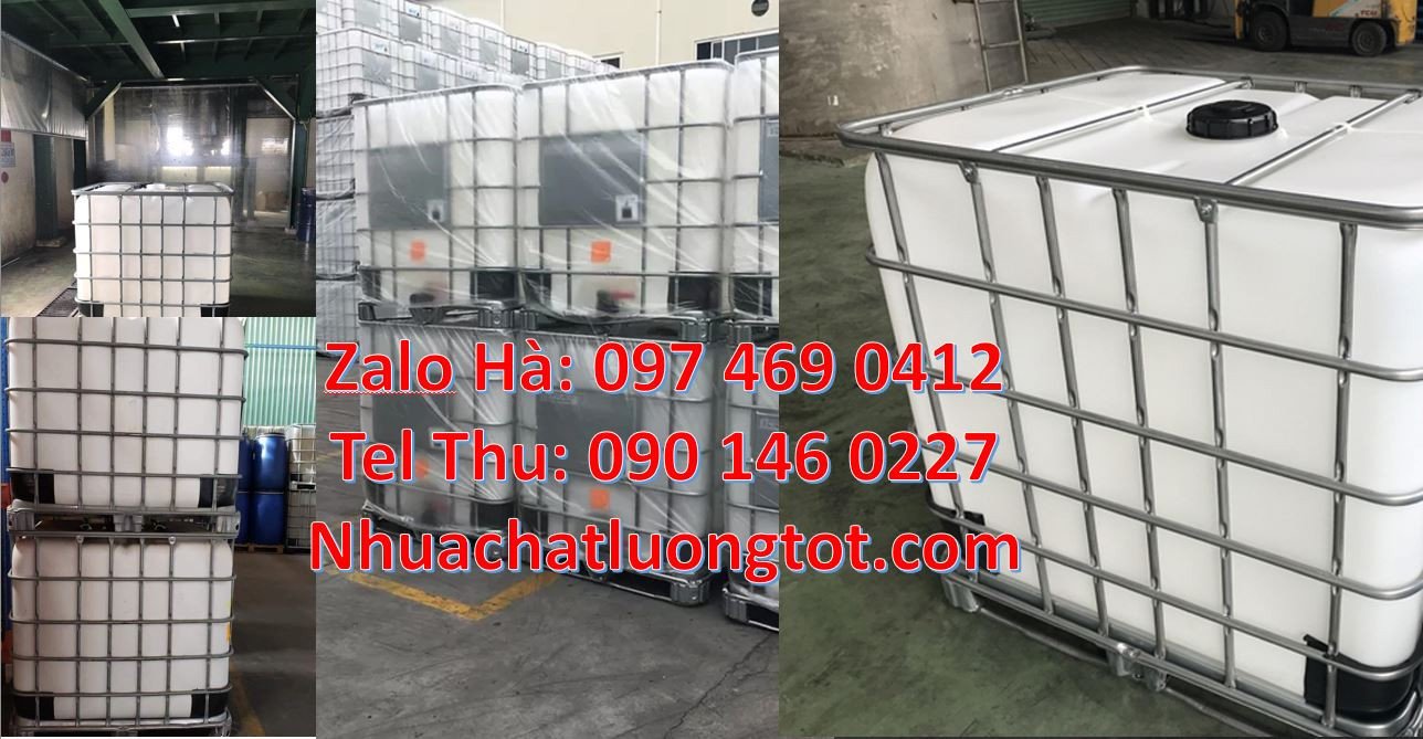 thùng nhựa ibc màu trắng khung thép,thùng nhựa ibc 1000l chất lượng ca
