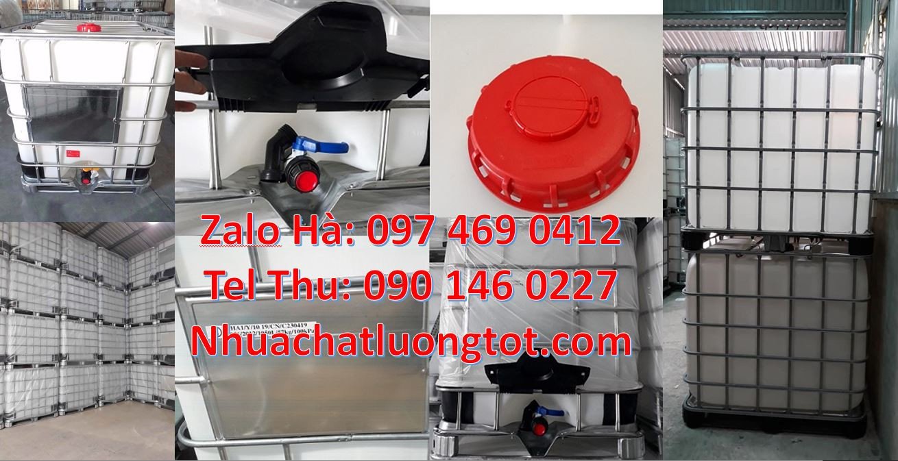 thùng nhựa ibc màu trắng khung thép,thùng nhựa ibc 1000l chất lượng ca
