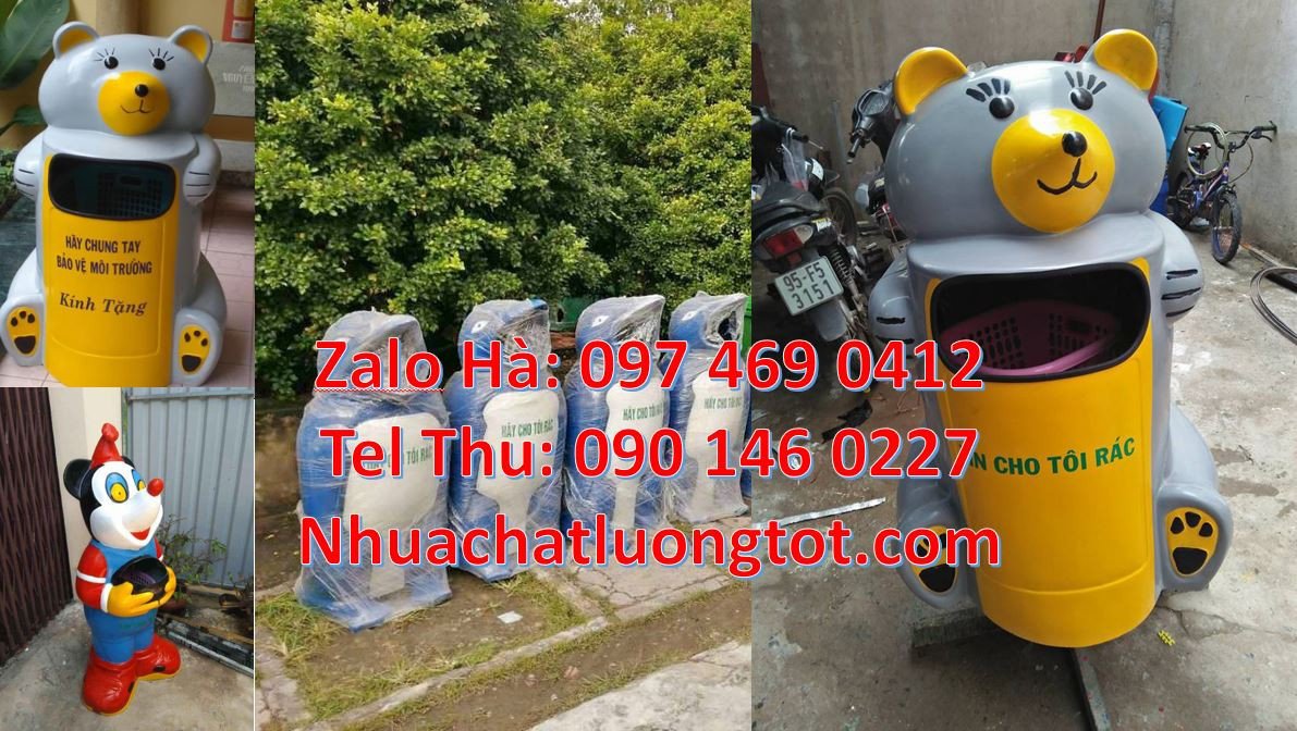 thùng đựng rác hình con thú,thùng rác hình con gấu,thùng rác con chuột