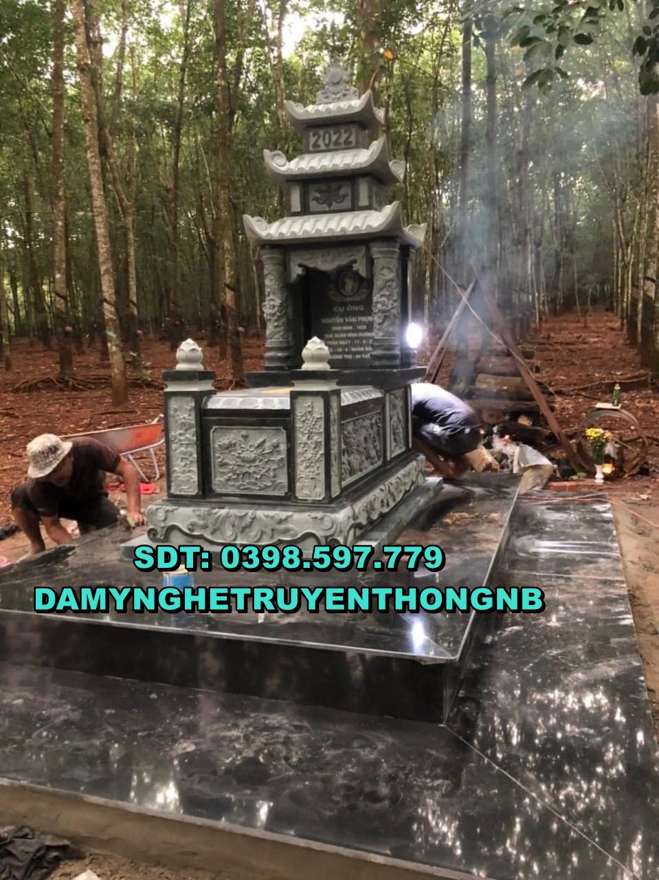 thái bình xây mộ đá tự nhiên chuẩn phong thuỷ  cho tổ tiên
