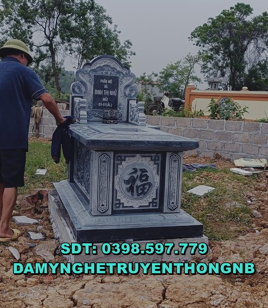 thái bình xây mộ đá tự nhiên chuẩn phong thuỷ  cho tổ tiên