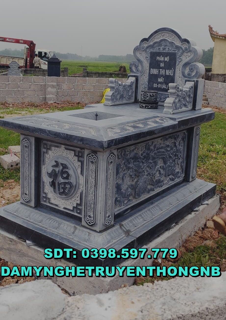 thái bình xây mộ đá tự nhiên chuẩn phong thuỷ  cho tổ tiên